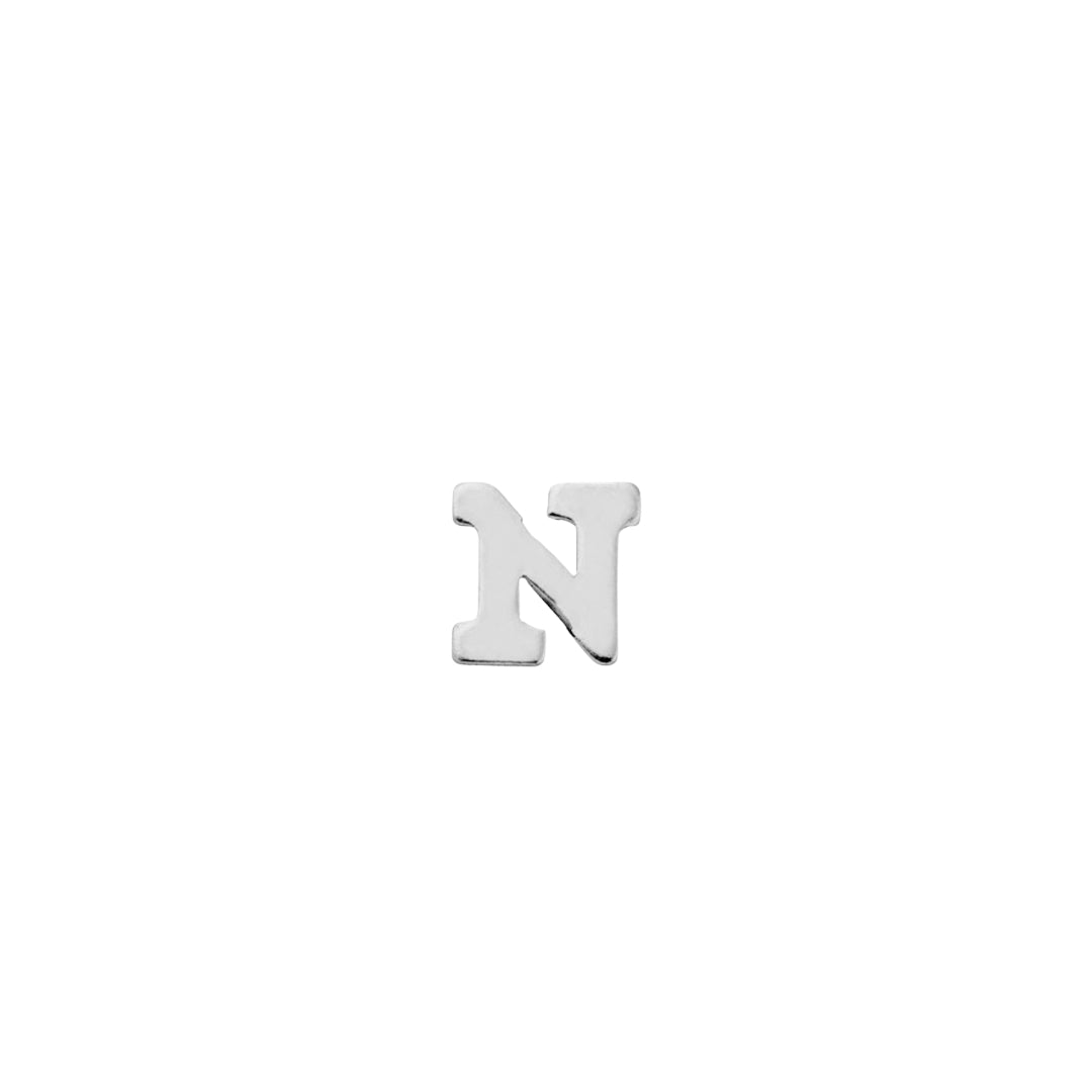 Classic Silver Letter N
