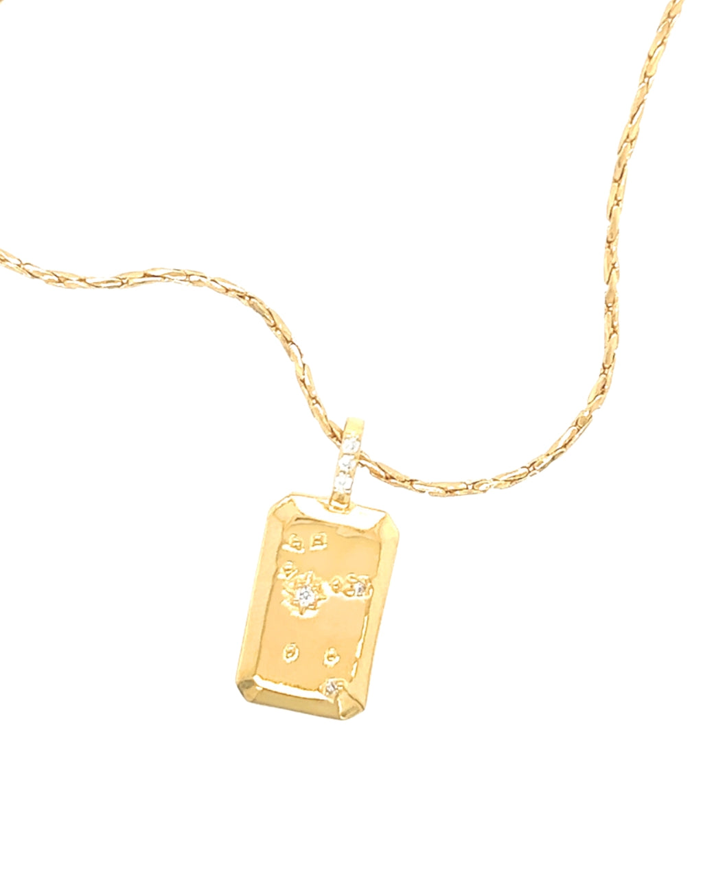 Gold Leo Constellation Zodiac Pendant on a Gold Necklace Chain