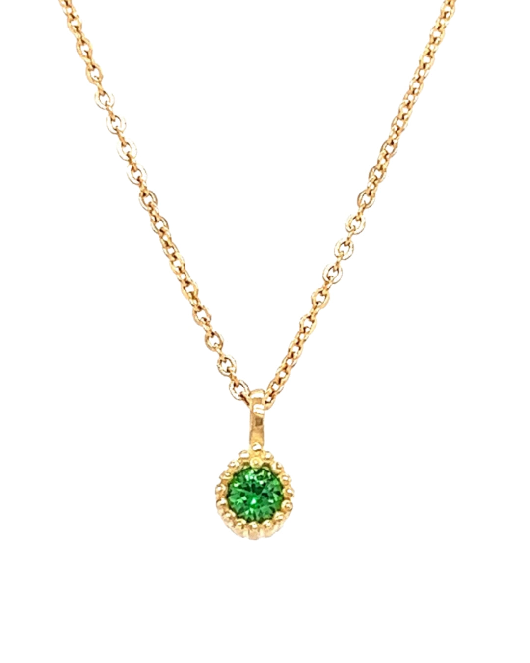 Gold May Emerald Birthstone Necklace Chain