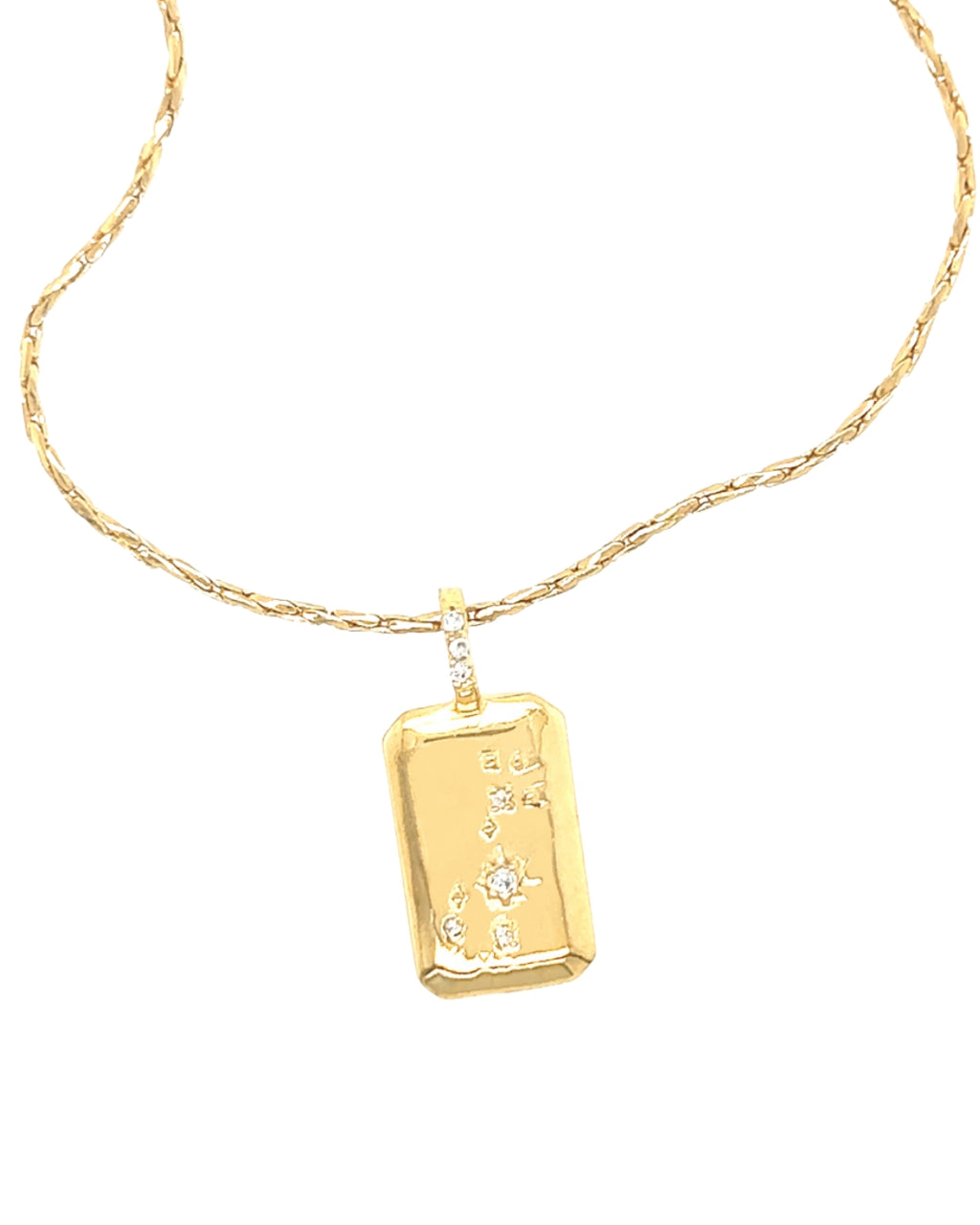 Gold Scorpio Constellation Zodiac Pendant on a Gold Necklace Chain