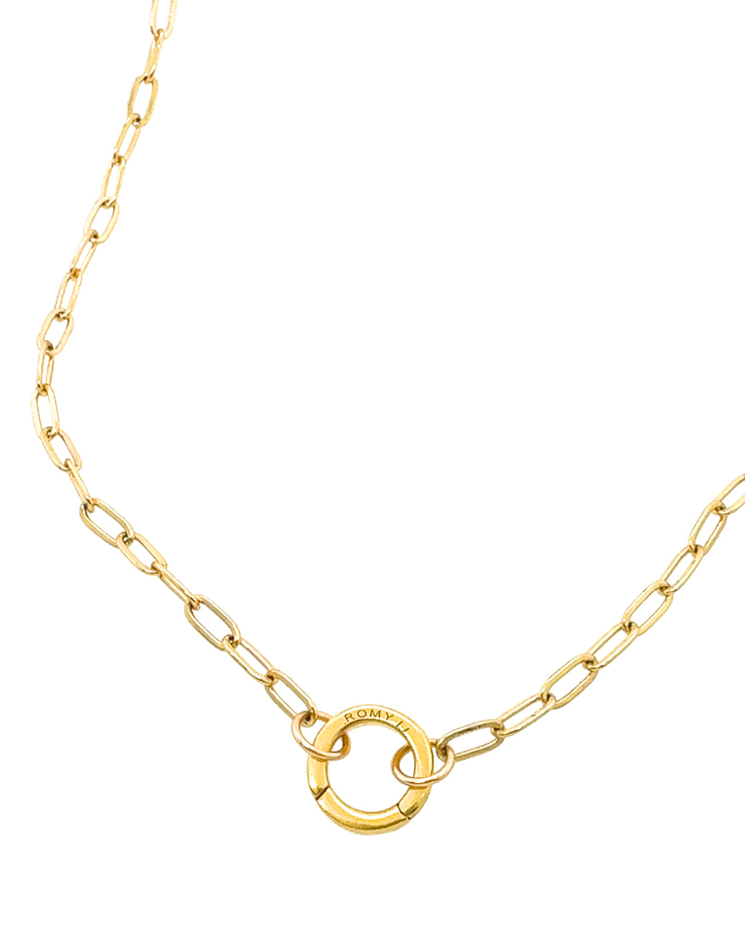 14k Gold fill paperclip annex link clasp necklace 