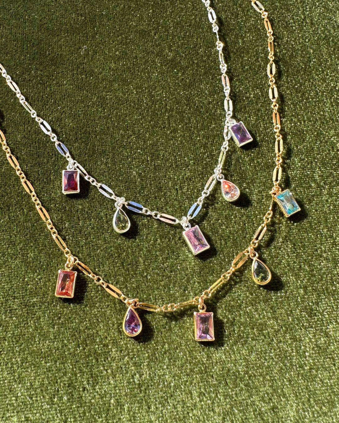 Silver Birthstone Necklace
