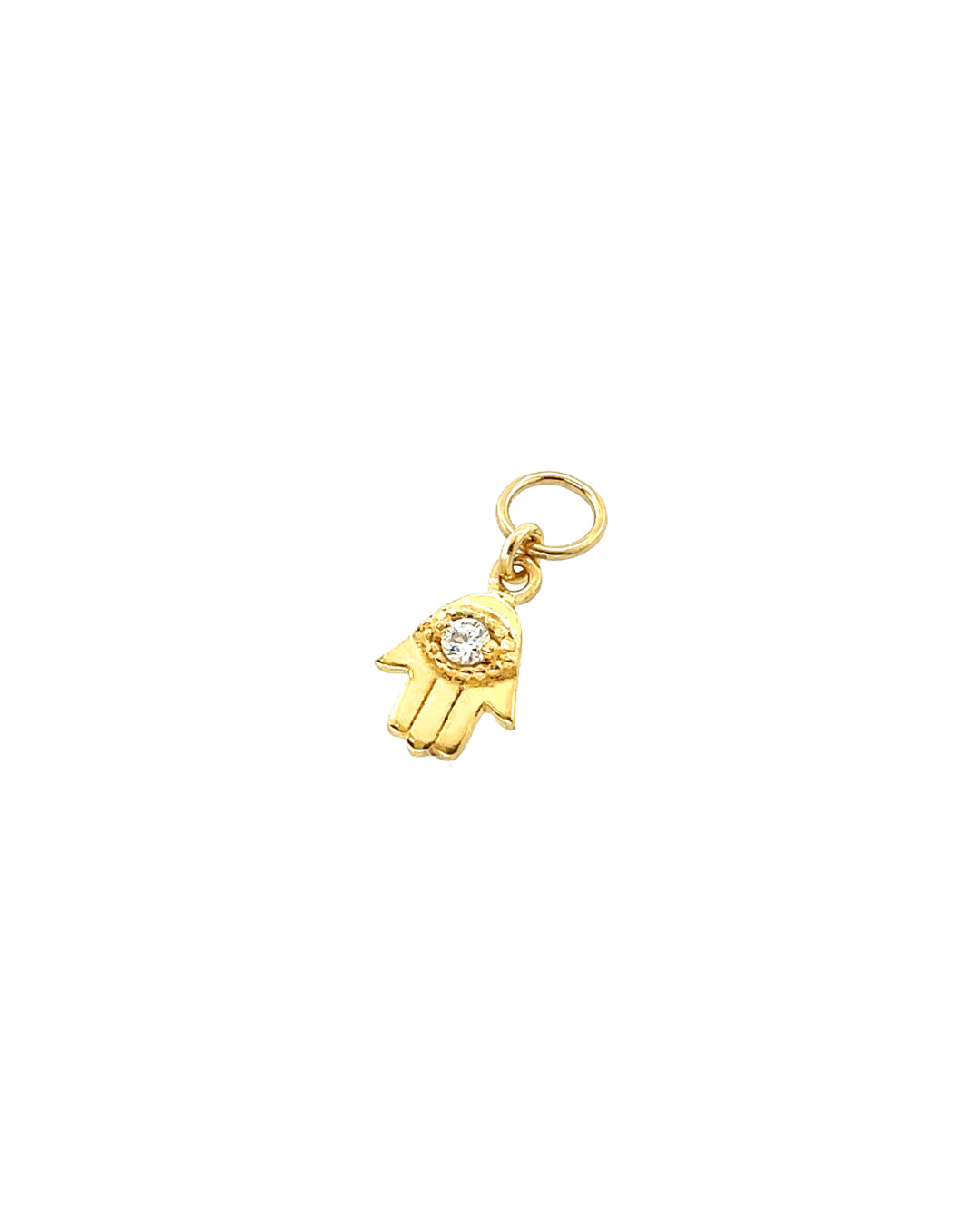 14k yellow gold fill hamsa talisman pendant charm for necklace. Evil eye protection necklace charm. Made in Australia. 