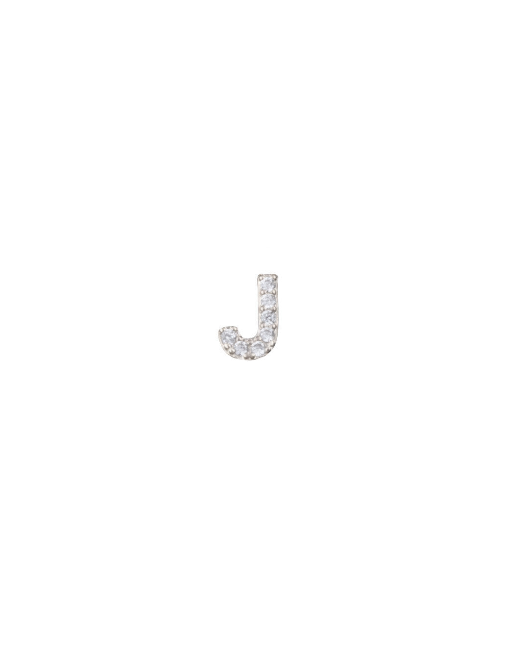 Silver Pavé Letter J
