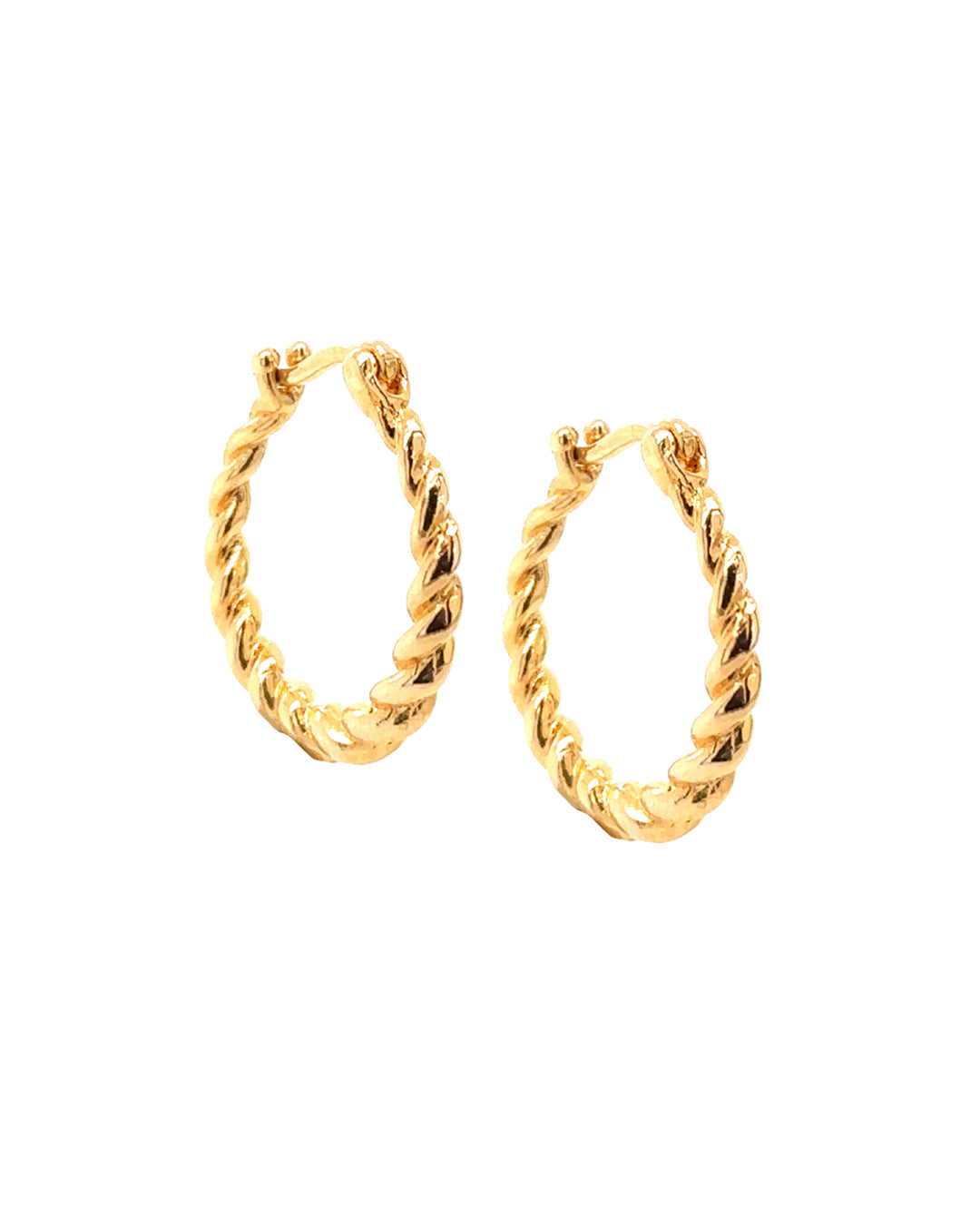 Close up of Gold Fill Croissant Hoops