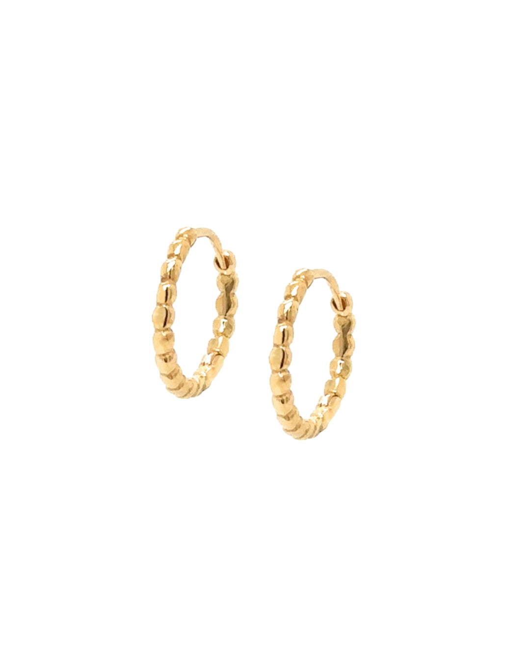 14k gold fill faceted hoop earrings