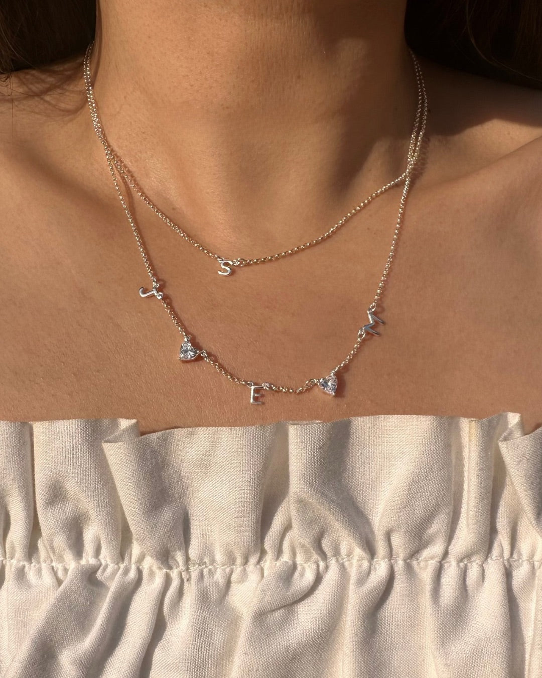 Silver Petite Initial Necklace