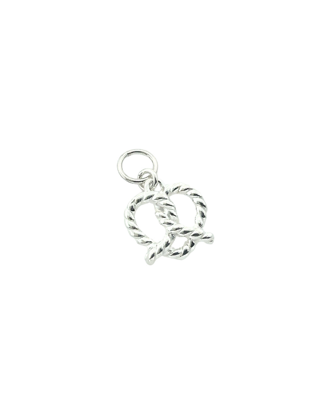 Silver Pretzel Heart Earring Charm