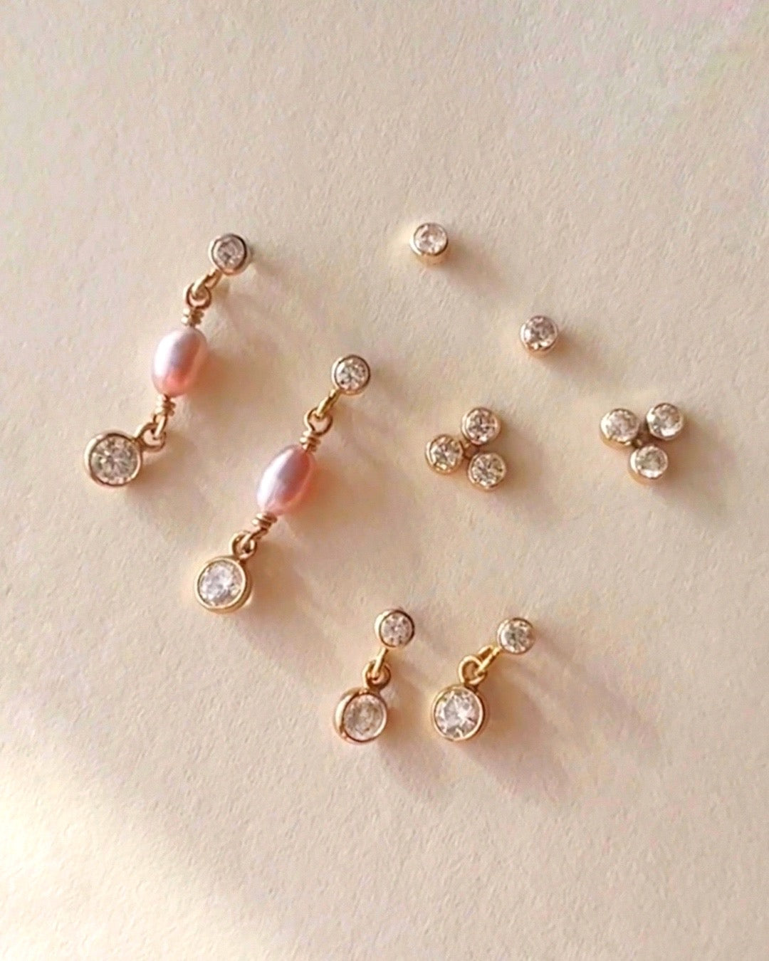 Petite Bezel Stud Earrings Set