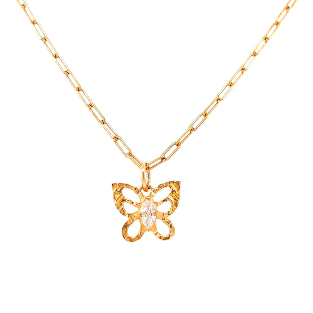Textured Butterfly Necklace