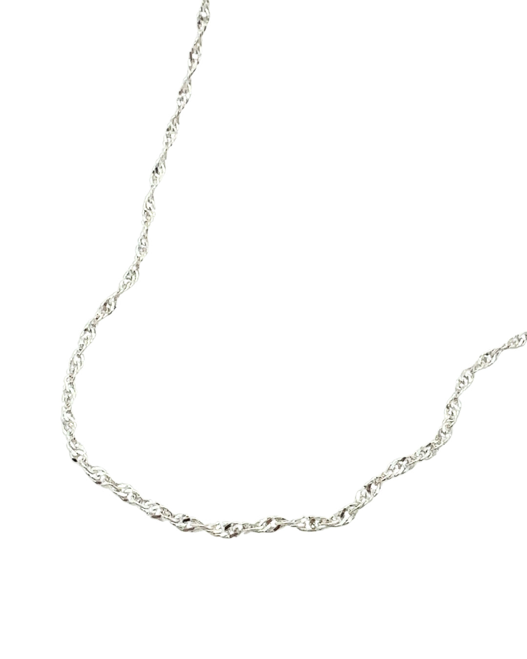 Sterling silver singapore chain necklace. Made in Australia. For sensitive skin, tarnish resistant, waterproof jewelry. Paired with  pendant. 