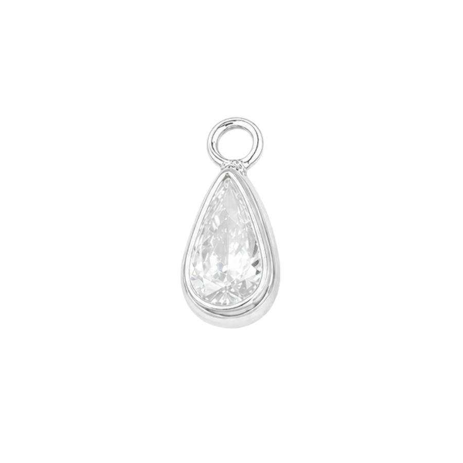 Silver April Birthstone (Teardrop)