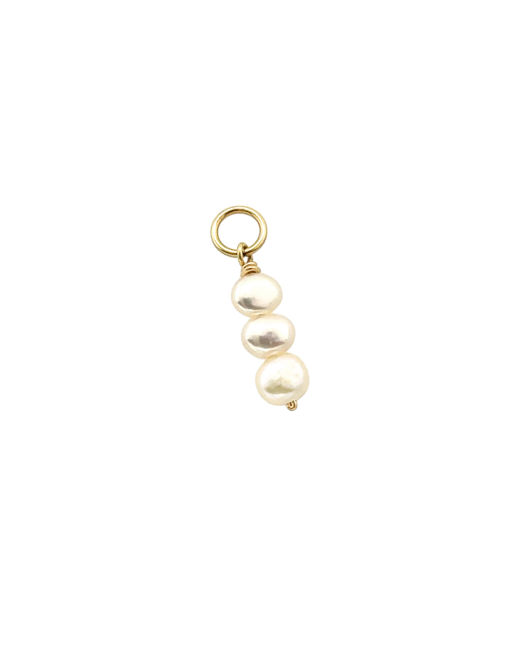 14k yellow gold fill freshwater pearl earring charm for huggie hoops earrings. Made in Australia. 