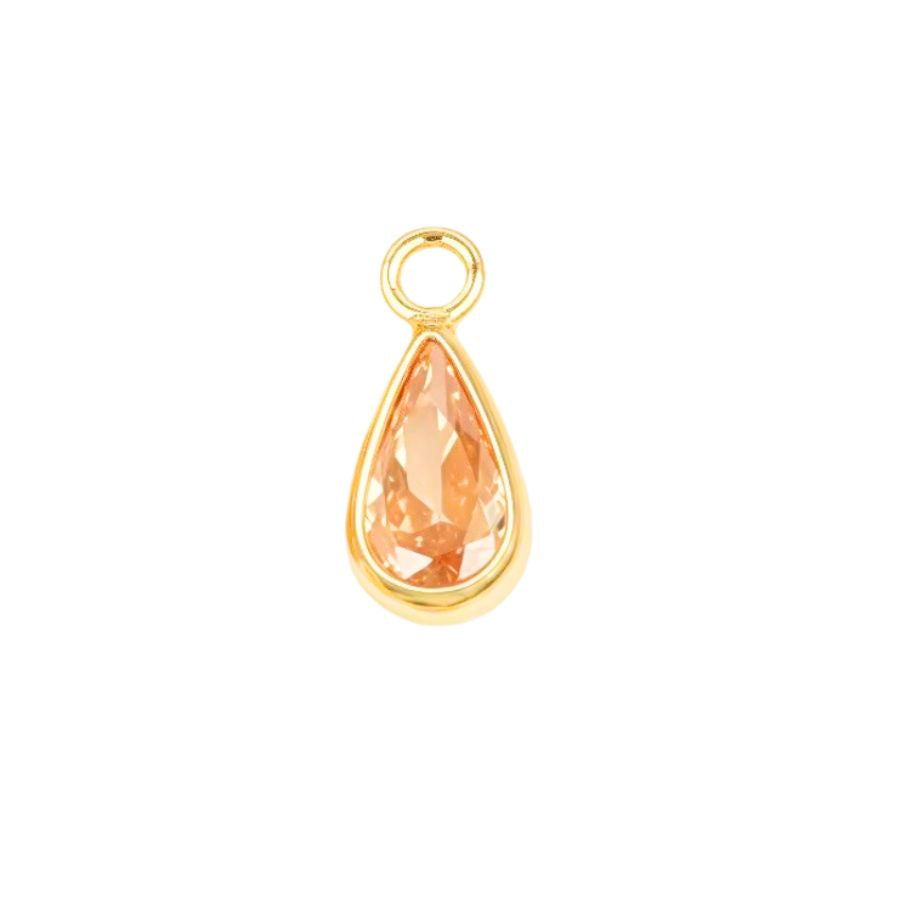 Gold November Teardrop Birthstone