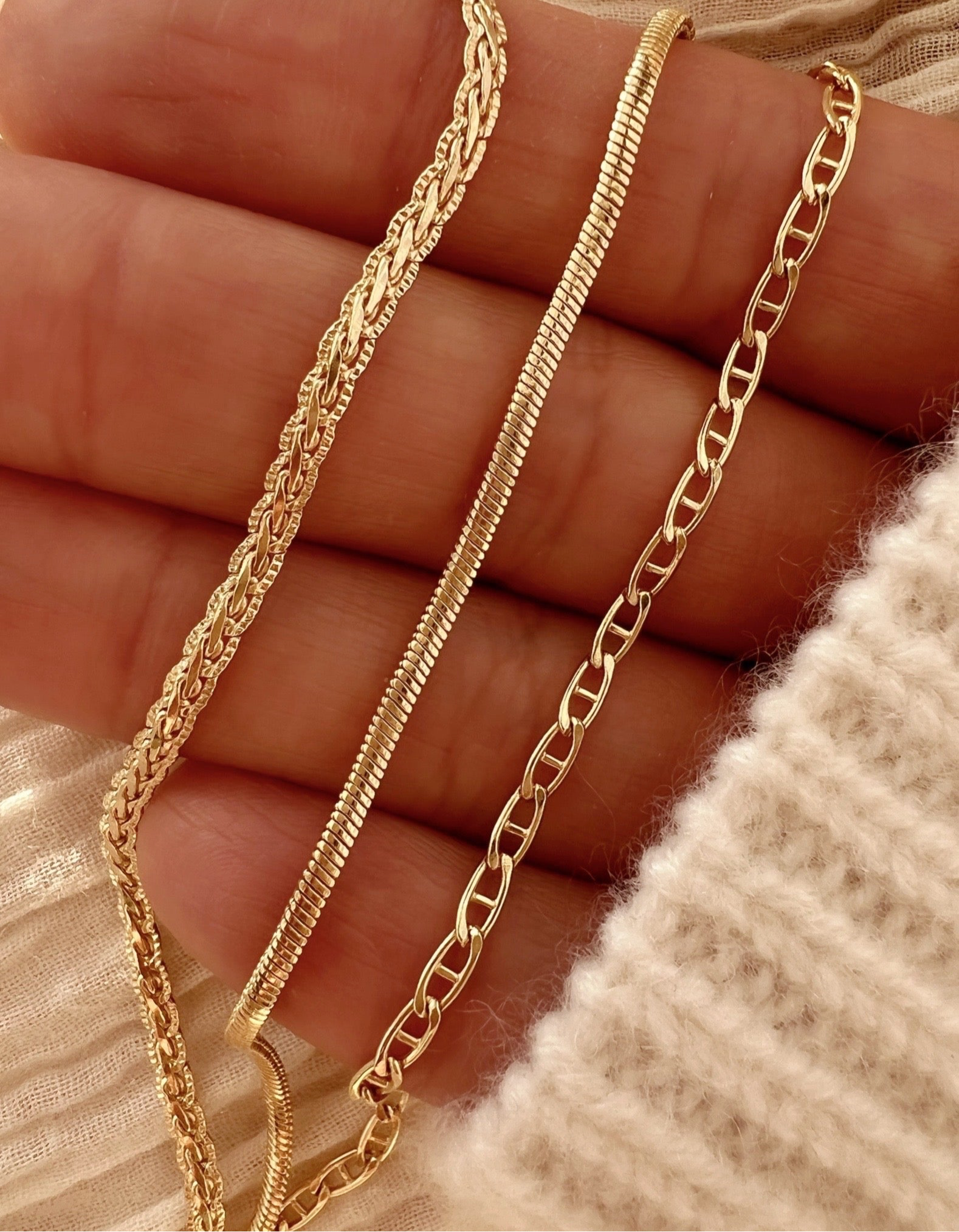 Gold fill petite Mariner necklace choker 