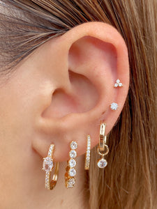 Crystal Square Hoops