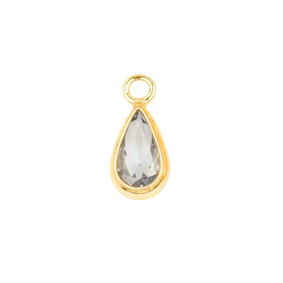 Gold March Teardrop Birthstone