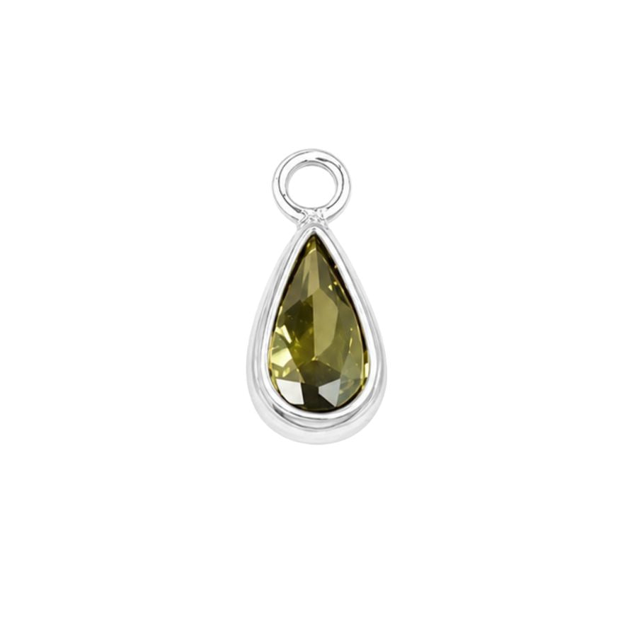 Silver August Birthstone (Teardrop)