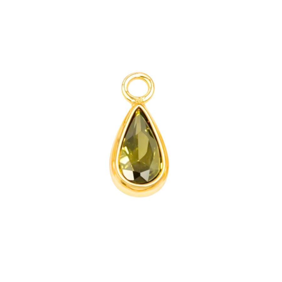 Gold August Teardrop Birthstone