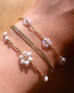 Gold Daisy Birthstone Bracelet