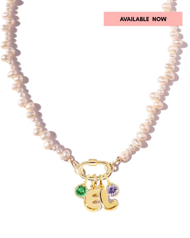 Pearl Carabiner Charm Holder Necklace