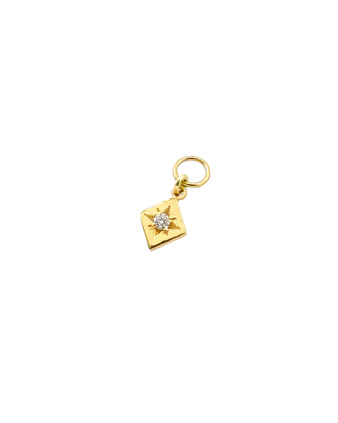 14k yellow gold fill Asteria diamond crystal  Earring charm for huggie hoops earrings. Birthstone charm for earrings and necklace. Made in Australia. April semi-precious gem Birthstone. Personalised jewellery. 