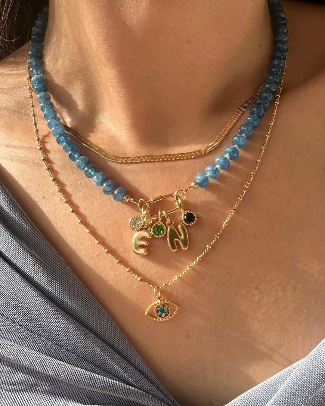 Dusk Jade Charm Holder Necklace