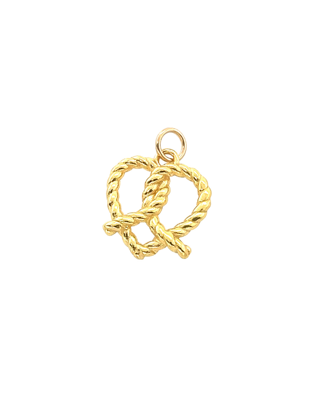 14k yellow gold fill pretzel love heart pendant to be paired with gold necklace chain. Ethically designed in Australia. 