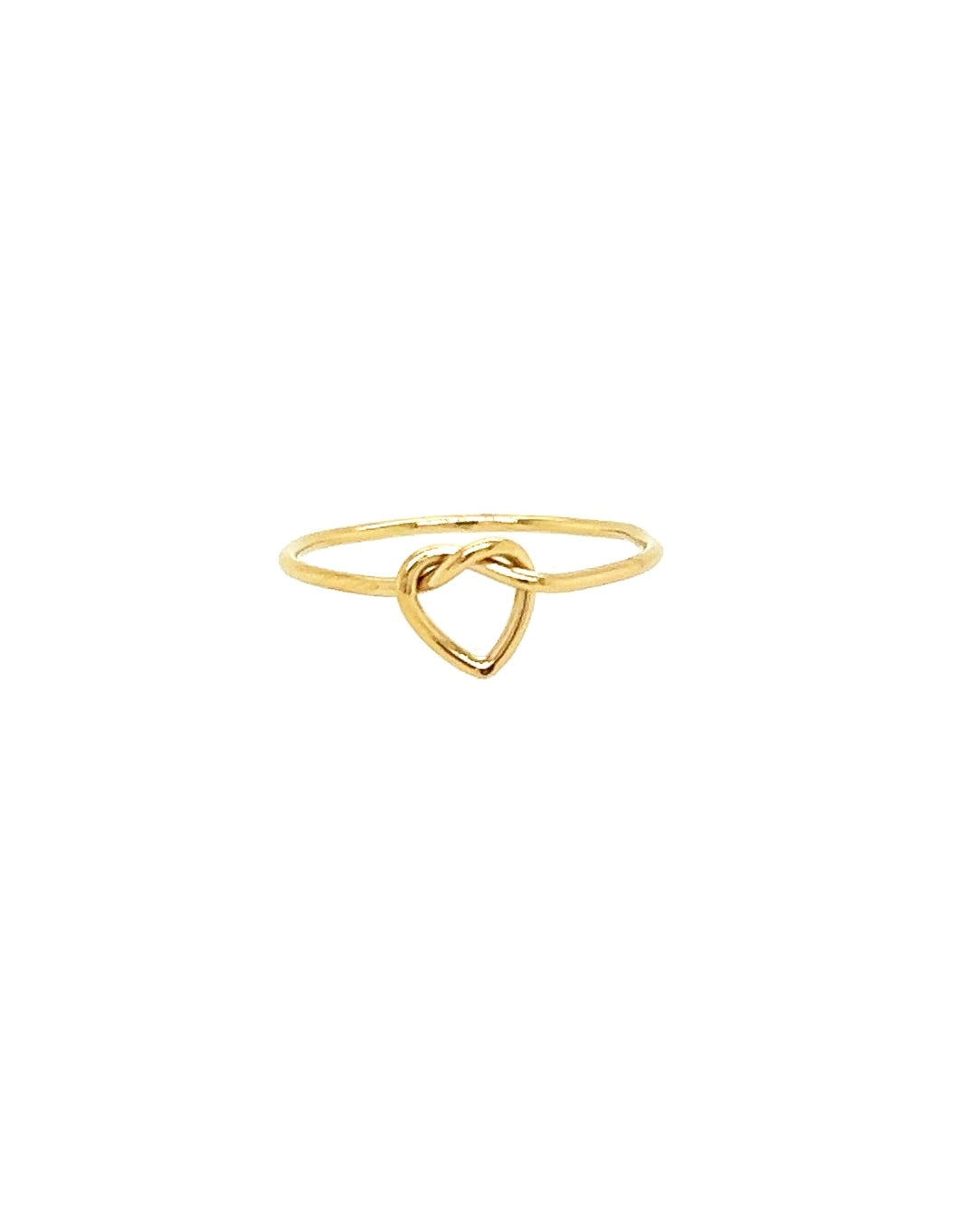 14k gold fill love heart knot stacking ring. 