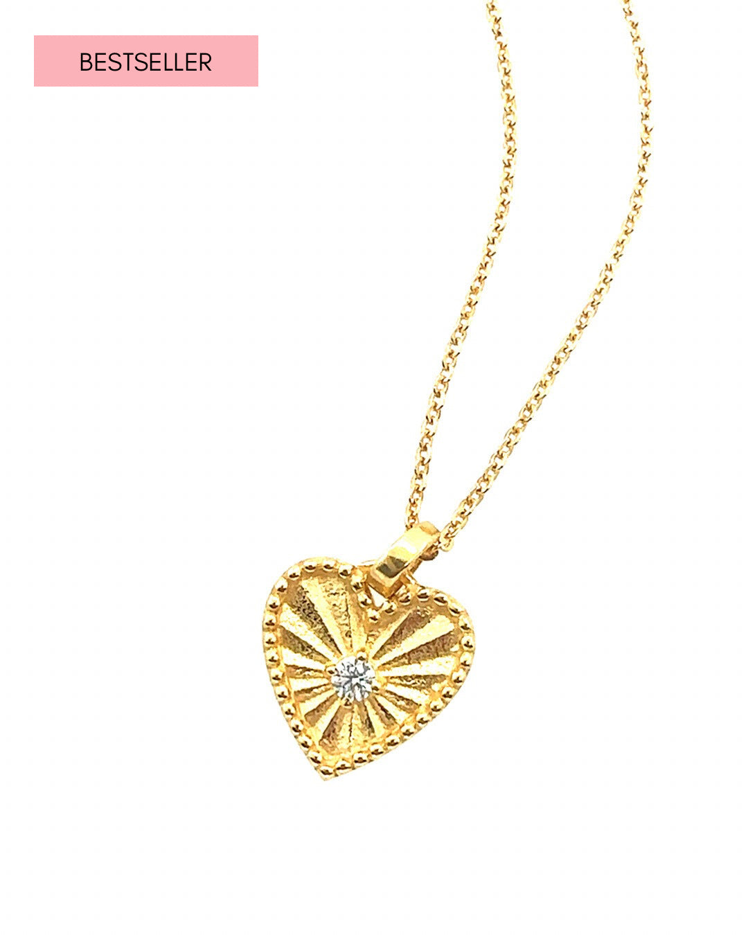 14k gold fill love heart token pendant on gold fill necklace chain