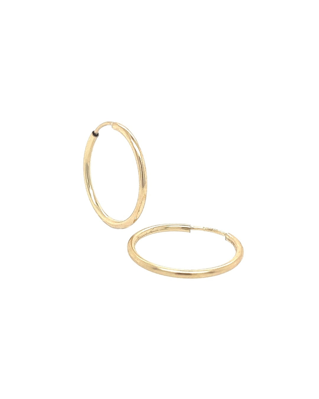 14k yellow gold fill Huggie hoops earrings. Made in Australia. Classic minimal plain gold small infinity hoops 