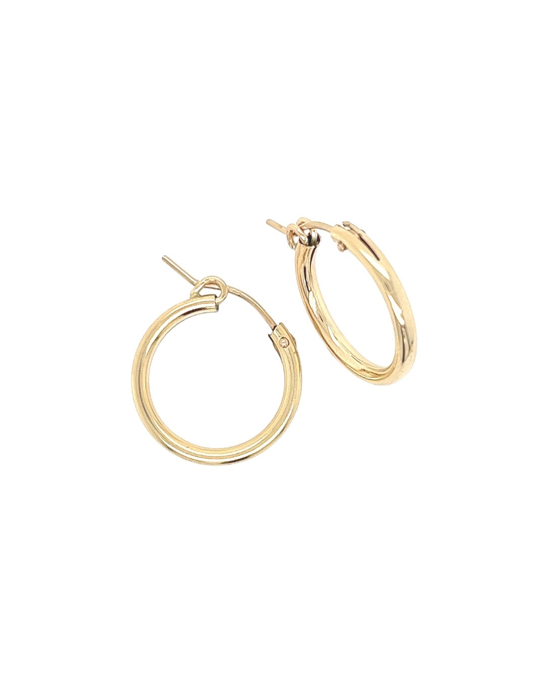 14k yellow gold fill Huggie hoops earrings. Made in Australia. Classic minimal plain gold small medium euro hoops 