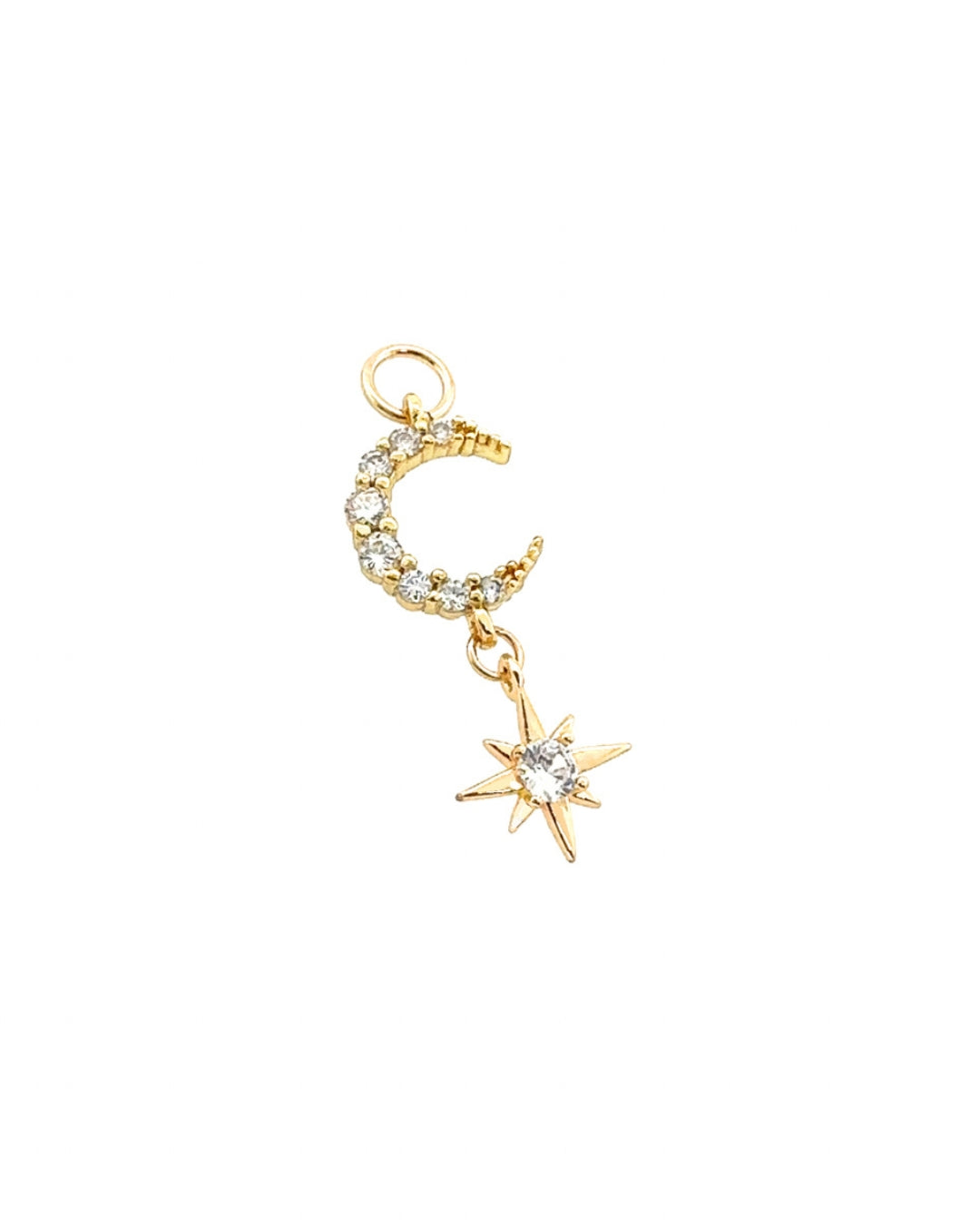 14k yellow gold fill night sky earring charm for huggie hoops earrings. North Star charm pendant. Made in Australia 