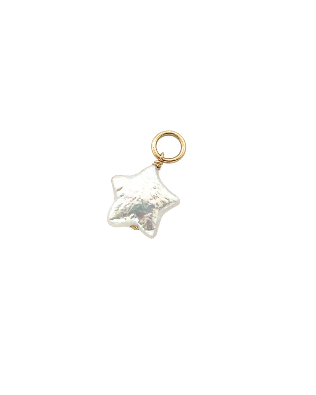 14k gold fill Star Pearl charm for huggie hoops earrings. Made in Australia. 