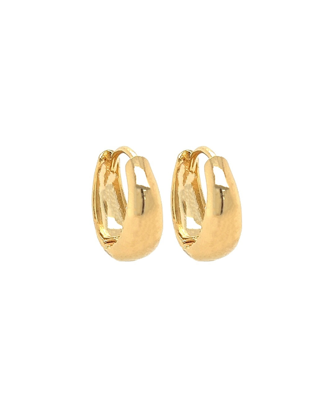Gold chunky dome Huggie hoops earrings