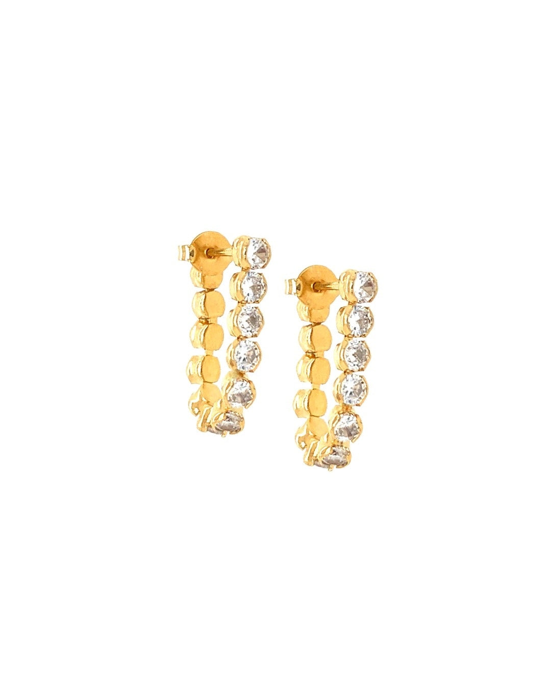 Gold tennis chain stud earrings 