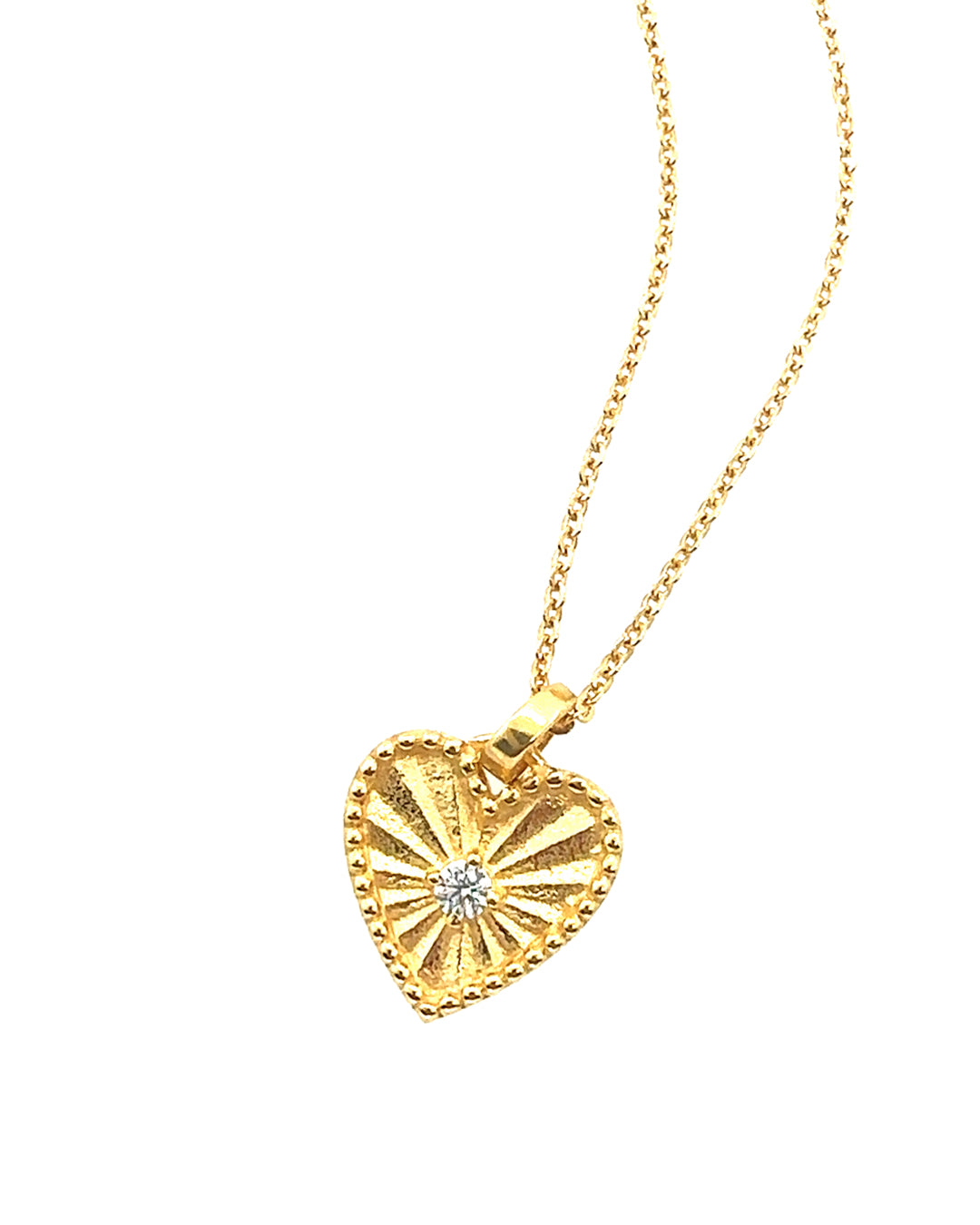 14k gold fill love heart token pendant on gold fill necklace chain