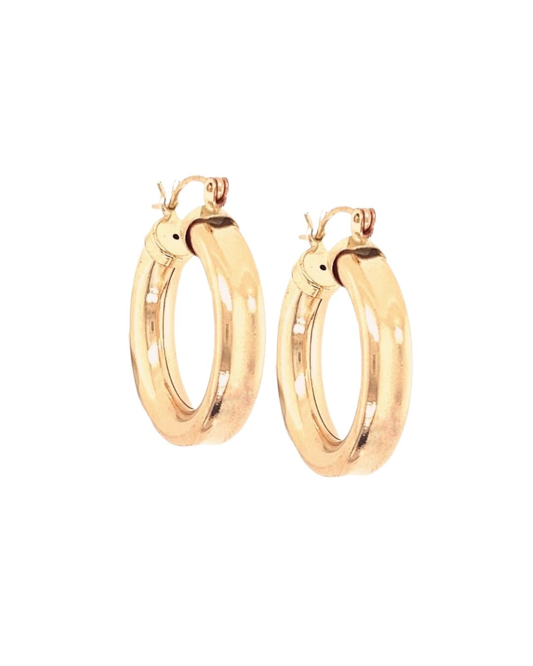 14k yellow gold fill chunky bold hoops earrings 