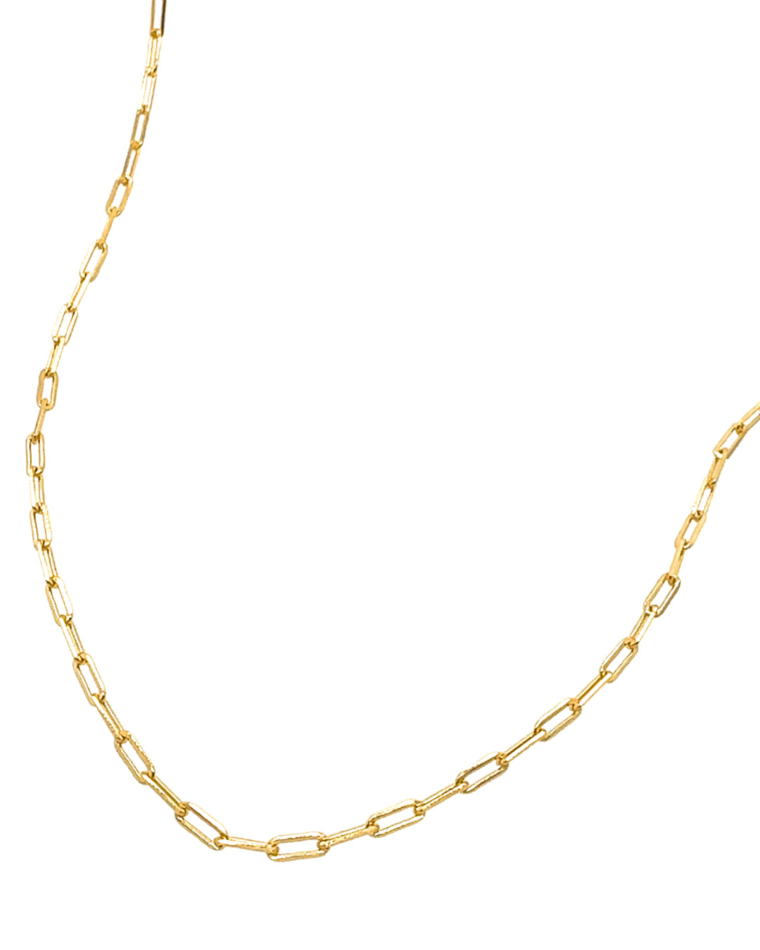 14k yellow gold fill paperclip chain necklace