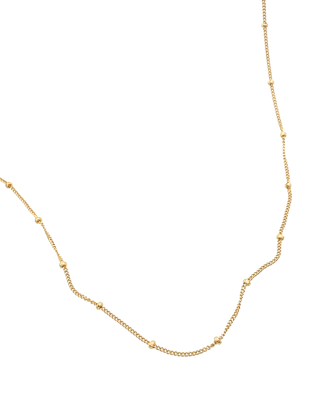 14k yellow gold fill satellite bead chain necklace 