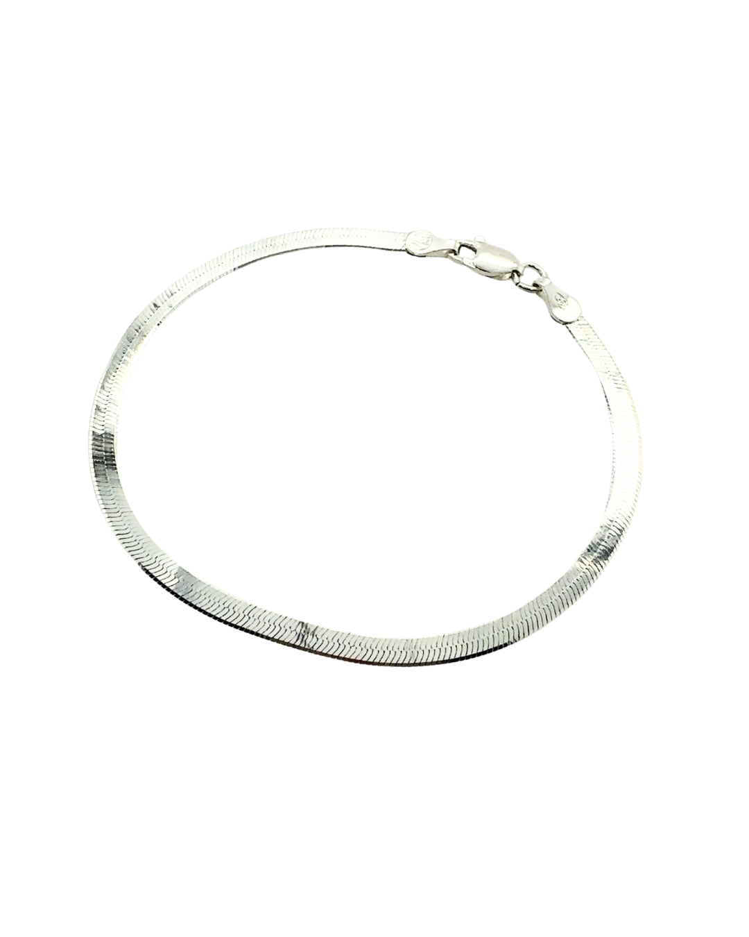 Sterling silver serpentine herringbone bracelet 