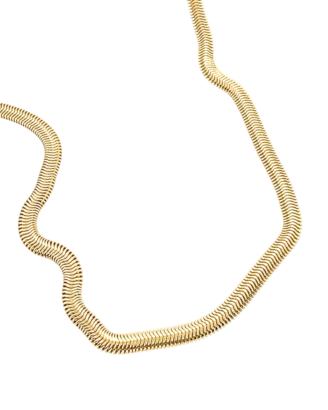 14k gold fill 5mm snake herringbone serpentine necklace 