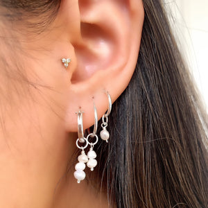Silver Pearl Duo Earring Charm